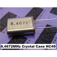 Cristal Oscilador 8,4672Mhz, 8.467200Mhz HC49U, Crystal Oscillator Frequency 8.46720MHz, HC-49/U metalic - 2 Pinos - 8,4672Mhz, 8.46720Mhz, Crystal Oscillator HC49U (2pinos)